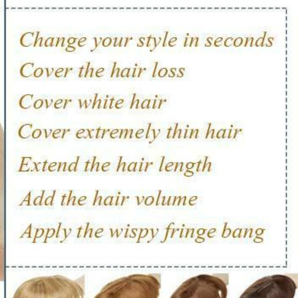 Clip In Synthetic Hair Topper With Bangs main image 4